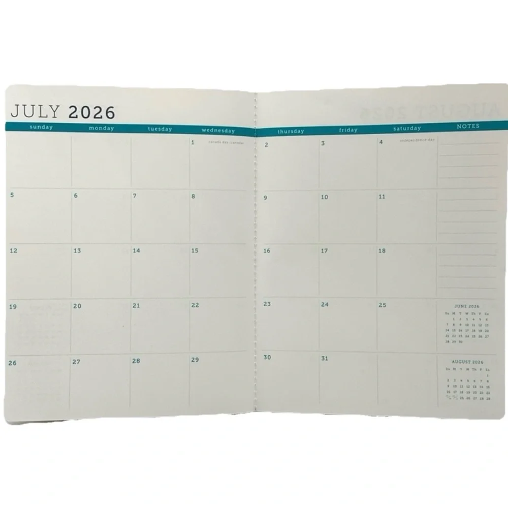 Clementine Paper inc. 17-month Large Size Planner 11x9” Green Stripes 2026-2027